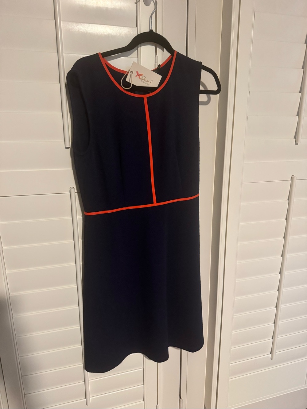 THML Navy Mini Dress with Coral Trim